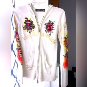 Vintage ed hardy sweater/jacket XS